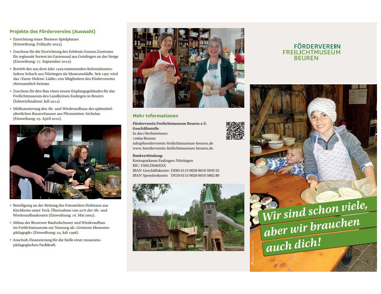 Flyer Fördereverein Freilichtmuseum Beuren Stand 2025 Seite 1